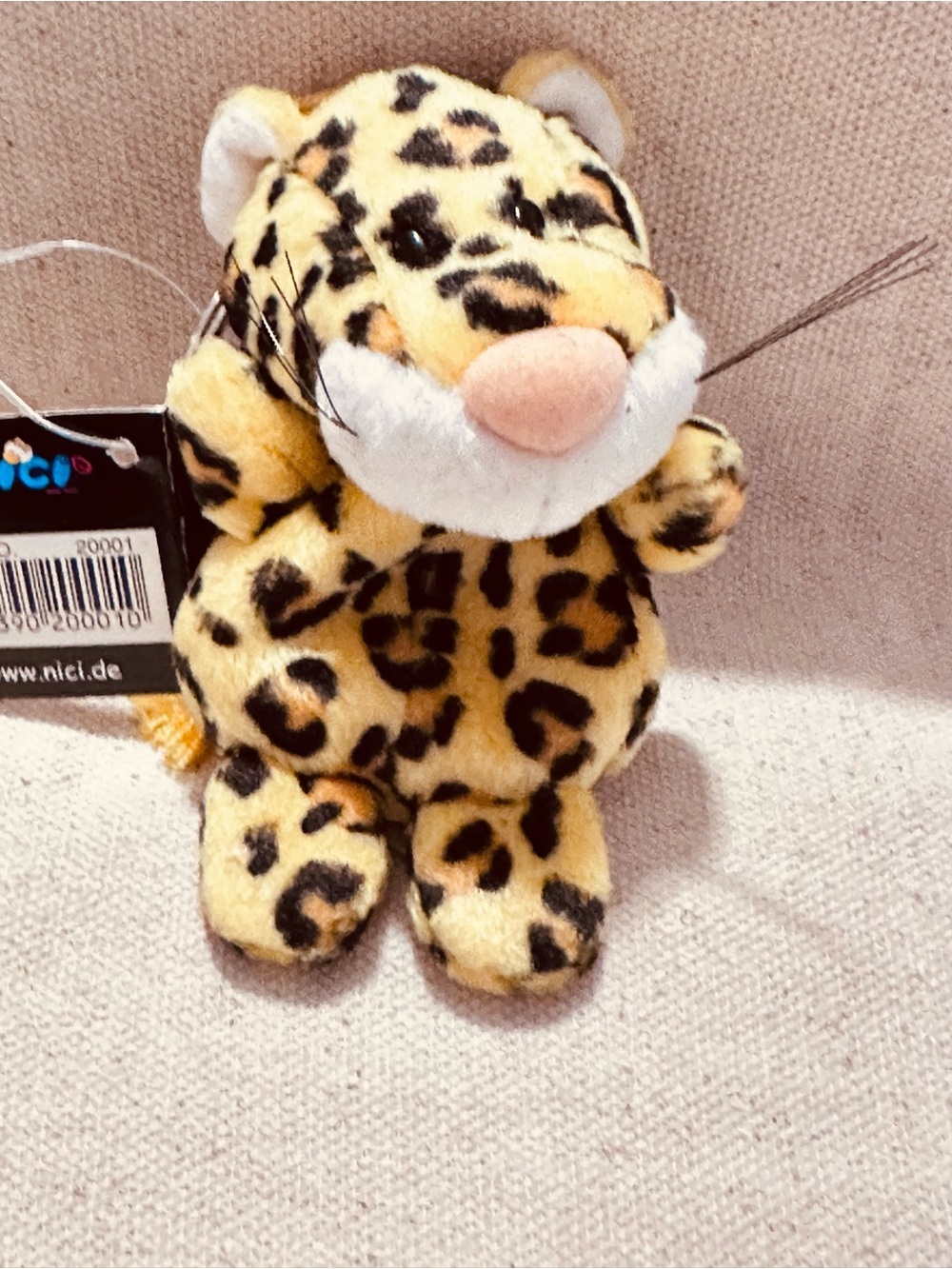 NICI | Keychain/Charm | Leopard Plush Mini - Yellow & Black Spotted Charm